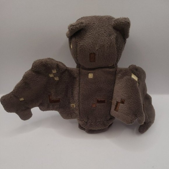2014 Mojang Minecraft 8" Bat Plush Stuffed Animal Toy Brown Pixel Design - Picture 2 of 3